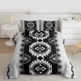 thumbnail image 2 of jejeloiu Vintage Geometric Rhombus Full Size Comforter Sets,Gray Black Bedding Sets For Men Women Reversible 3 Pieces, 2 of 8