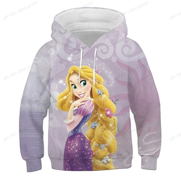 Sudaderas con capucha de princesa Jasmine de 1 a 14 años, sudaderas para niñas de primavera y otoño, sudadera con estampado de manga larga de Disney, Tops con capucha para bebés, ropa 160 zhangmengya CONDUJO
