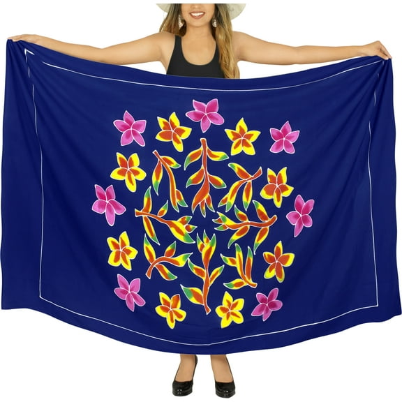 HAPPY BAY Women's Bikini Skirt Beachwear Sarong Coverups Swimsuit Swim Cover up Summer Wraps Bathing suit Swimwear Beach Wrap Skirts for Women One Size Azure, Floral