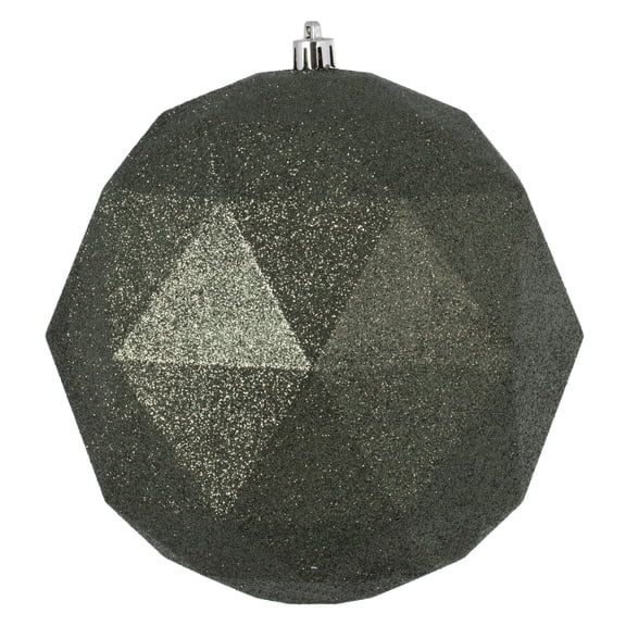 Vickerman 6" Wrought Iron Glitter Geometric Ball 4/Bg