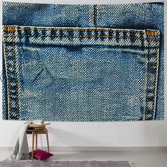 BCIIG Jeans Pocket Button Tapestry Wall Hanging Unique Style Graphic Tapestries Home Wall Decor Art Living Room Bedroom Apartment Farmhouse Dorm 40x30inch