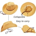 thumbnail image 4 of Sombrero de paja vaquero/vaquera estilo western para hombres y mujeres, 4 of 5