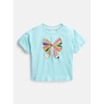 thumbnail image 2 of Wonder Nation Girls Graphic Tee with Shorts and Pants Pajama Set, 3 Piece, Sizes 4-18, 2 of 4