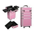 thumbnail image 2 of Zimtown 4 in 1 Aluminum Rolling Cosmetic Makeup Train Cases Trolley Professional Artist Organizer, 2 of 9