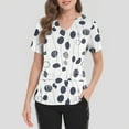 thumbnail image 4 of Ktyne Tuniques Médicales pour Femmes à Col en V Hauts de Sarrau à Manches Courtes Extensibles Tenue de Travail Infirmière Tuniques Tendance avec Poches Blanc TG, 4 of 4