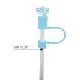 thumbnail image 2 of Unique Bargains 4 Pcs Gemstone Straw Cover Cap for Office Blue Silicone, 2 of 5