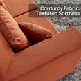 thumbnail image 6 of YINIX 140"Corduroy Sectional Sofa for Living Room, Comfy Cloud Couch with Movable Ottomans, Orange, 6 of 9