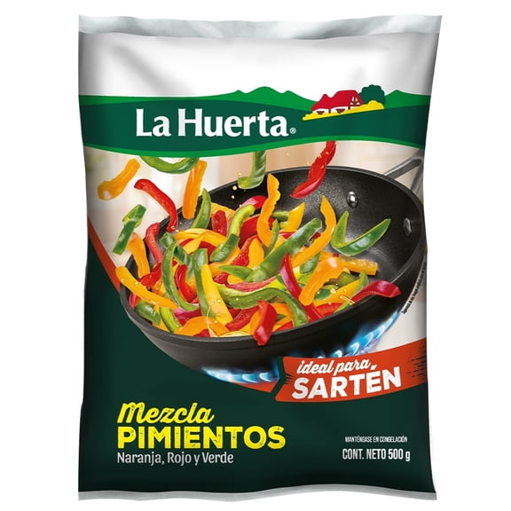 Mezcla pimientos La Huerta congelados amarillo, anaranjado, rojo y verde 500 g