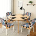 thumbnail image 3 of TSOVTHRID Monstera Palm Leaf Print Quilted Dining Chair Covers, Stretch Removable Chair Cushion Slipcovers with Elastic Band, Seat Covers for Dining Room, Kitchen, Set of 2, 3 of 7