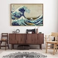 thumbnail image 5 of INVIN ART Framed Canvas Giclee Print Great Wave of Kanagawa by Katsushika Hokusai Wall Art Living Room Home Office Decorations(Wood Color Slim Frame,28"x40"), 5 of 6