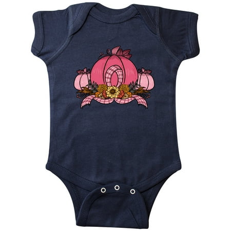 

Inktastic Pink October Pumpkin with Plaid Ribbon and Flowers Gift Baby Boy or Baby Girl Bodysuit
