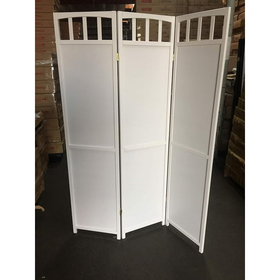 Select Color and Panel All Pine Wood Room Divider (White, 3)