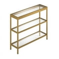 thumbnail image 1 of Henn&Hart 36" Brass Metal/Glass Console Table, 1 of 9