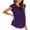 Purple, variant on RYRJJ Womens Summer Cap Petal Sleeve Crewneck Tops Dressy Business Casual Work Blouses Pleated Tunic Shirts Black S