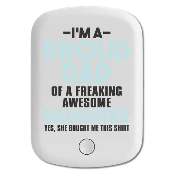 DistinctInk Magnetic Battery Pack, 5000 mAh Wireless Portable Charger with USB-C Cable, Compatible with MagSafe iPhone 14 / 13 / 12 Series - I'm a Proud Dad of Awesome Daughter