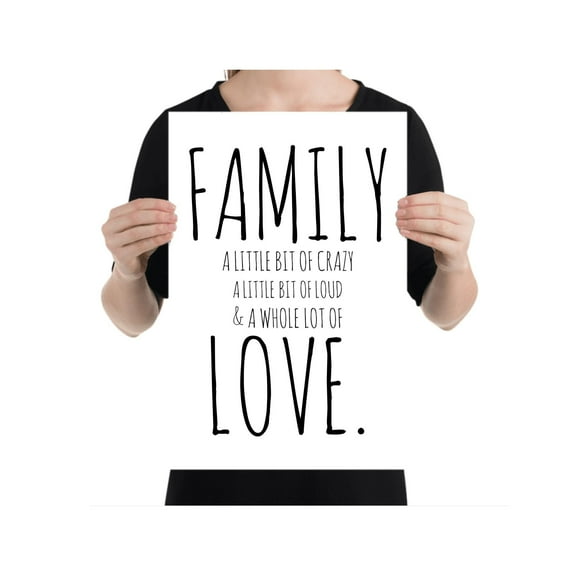Family Love Quote Art - Family Room Decor - 13x19 Poster Print - Sentimental Style