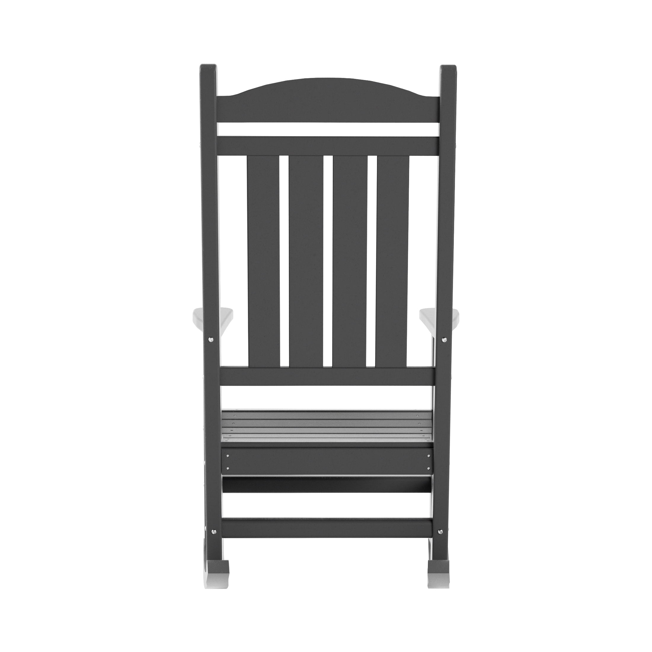 GARDEN Set of 2 Classic Plastic Adirondack Porch Rocking Chairs, Gray