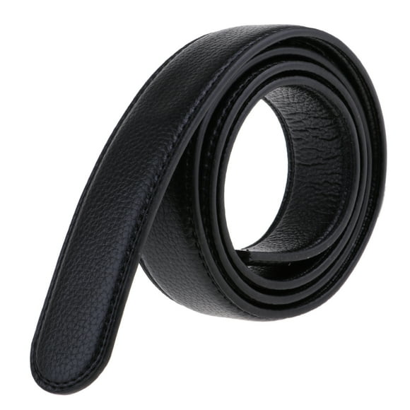 Black Leather Belt Repment without Buckle - Automatic Ratchet Belt Craft, suitable for unisex adult