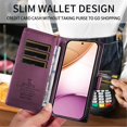 thumbnail image 3 of For Google Pixel 9a 6.3inch Phone Case Wallet, RFID Blocking Magnetic Buckle Flip Leather TPU Cover with Card Holder Wrist Strap Shockproof Phone Case,Purple,For Google Pixel 9a, 3 of 9