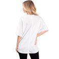 thumbnail image 3 of Wish List Womens Oversize Slouchy Short Sleeve Button Down Top (Ivory, M/L), 3 of 4