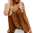 thumbnail image 2 of BAODANN Women Button Down V Neck Strappy Tank Tops Loose Casual Sleeveless Shirts Blouses Women Tops Workout 3x Workout Tops Polyester Top Women Pajamas Women Shirt with Strings, 2 of 8