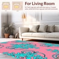 thumbnail image 2 of ODIKA 4'x6' Machine Washable Non-Slip Area Rug, Elegant Floral Damask Faded Heirloom Collection High Traffic Rug with Pad, Pink, 367687, 2 of 8