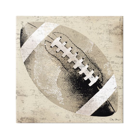 Stupell Industries Rustic Sports Football Sports Painting Gallery Wrapped Canvas Print Wall Art, 17 x 17