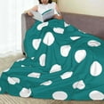 thumbnail image 6 of Honeii Teal And White Polka Dot Print Fleece Blanket - Throw Blanket for Bed, Sofa, Couch, Camping, and Travel , Microplush Ultra Soft Warm Blanket-40"x30", 6 of 7