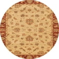thumbnail image 1 of Ahgly Tapis Rond Abstrait Orange Rouge Lavable en Machine, 5 Pieds Rond, 1 of 7