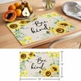 thumbnail image 6 of Sunflower Bee Kind Placemats Set&nbsp;of 1 Vintage Yellow Floral Bees White Daisy Plant Linen Texture Heat Insulation Washable Place Mats, Non-Slip Table Mats for Dining Table Kitchen,13x19 Inch, 6 of 9