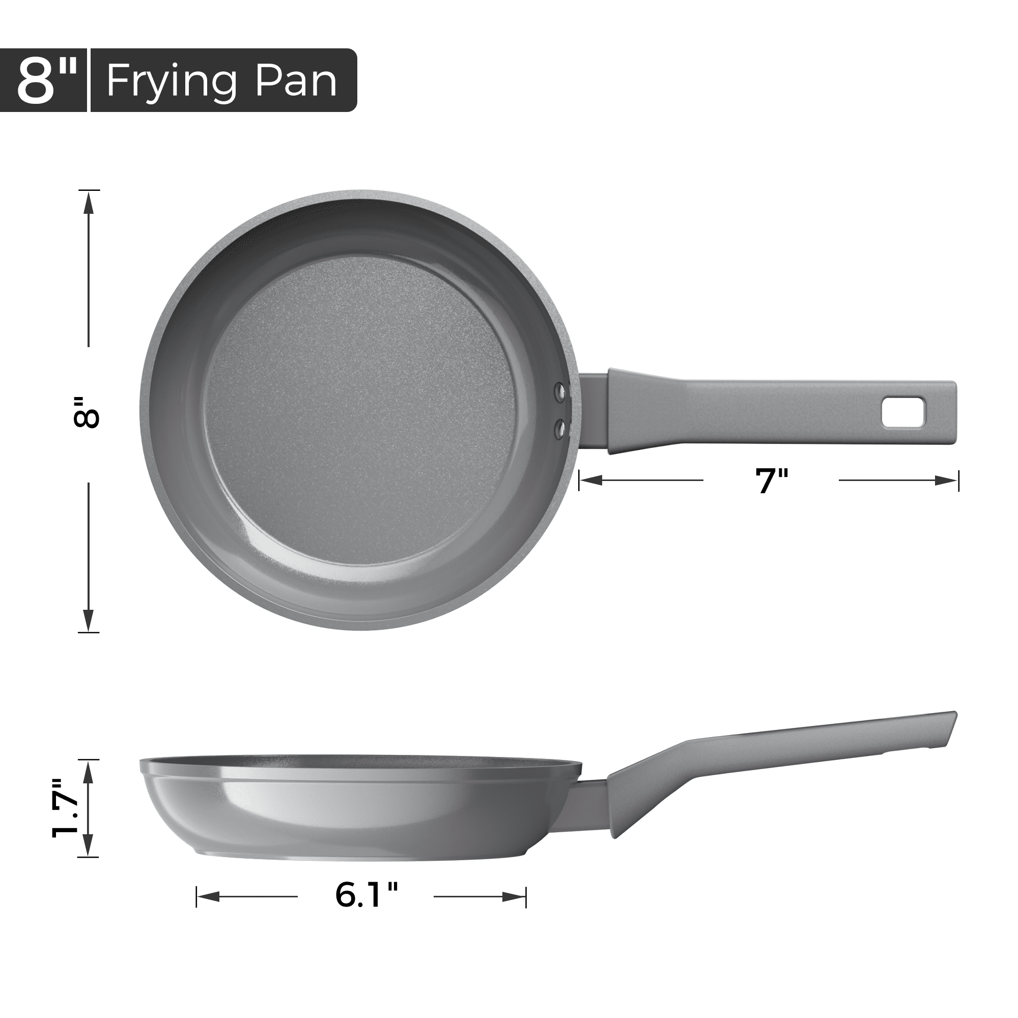 Sanho 2-Piece Frying Pan Set Nonstick, 8 & 10 inch Skillets, Diamond-Titanium Ceramic Coating, Healthy Nonstick Cookware, Induction Compatible & Dishwasher Safe