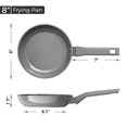 thumbnail image 3 of Sanho 2-Piece Frying Pan Set Nonstick, 8 & 10 inch Skillets, Diamond-Titanium Ceramic Coating, Healthy Nonstick Cookware, Induction Compatible & Dishwasher Safe, 3 of 12