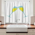 thumbnail image 2 of Ambesonne Champagne Kitchen Curtains, Toasting Having Fun Theme, 55"x45", Pale Blue Yellow, 2 of 3