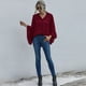 thumbnail image 5 of Blusa de mujer, cuello en V con botones en la parte delantera, casual, suelta, t煤nica, tops Eccomum borgoña/Grande, 5 of 7