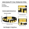 thumbnail image 7 of Jewmon Braided Leather for Men Stainless Steel Magnetic Clasp Cuff Bracelet Wristband Mens Jewelry, 7 of 7