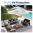 thumbnail image 4 of LazySunsets 6 Piece Aluminum Patio Furniture Set, 7-Seat Oversized Outdoor Sectional with Patio Umbrella, Dark Gray, 4 of 10