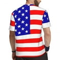 thumbnail image 4 of American Flag T-Shirt Men Patriotic White Stars Print Streetwear T Shirts Breathable Summ, 4 of 5