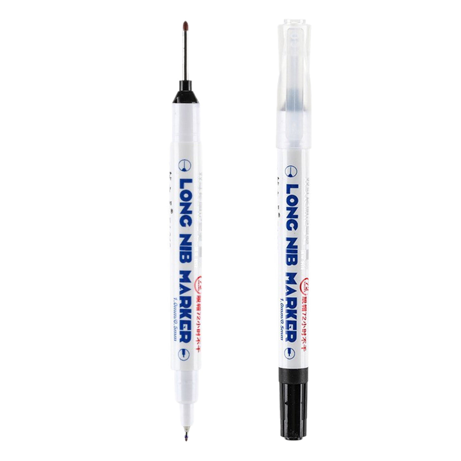 Binwennn Pencil Cup Colorful Pens Bulk 1ml Long Head Deep Hole Marker Pens Long Nib Marker Set Pr Ofessional Construction Markers Scriber Marking Tools Double Head Per Manent Markers Marker Pens For