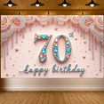 thumbnail image 2 of Elegant Design Happy Birthday Banner Decorative 70th Milestone Celebration for Birthday Party Indoor Decoration Event Celebration, 2 of 9