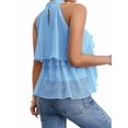 thumbnail image 4 of Women'S Layered Ruffle Hem Sleeveless Halter Chiffon Blouse Flowy Tank Tops XXL, 4 of 9