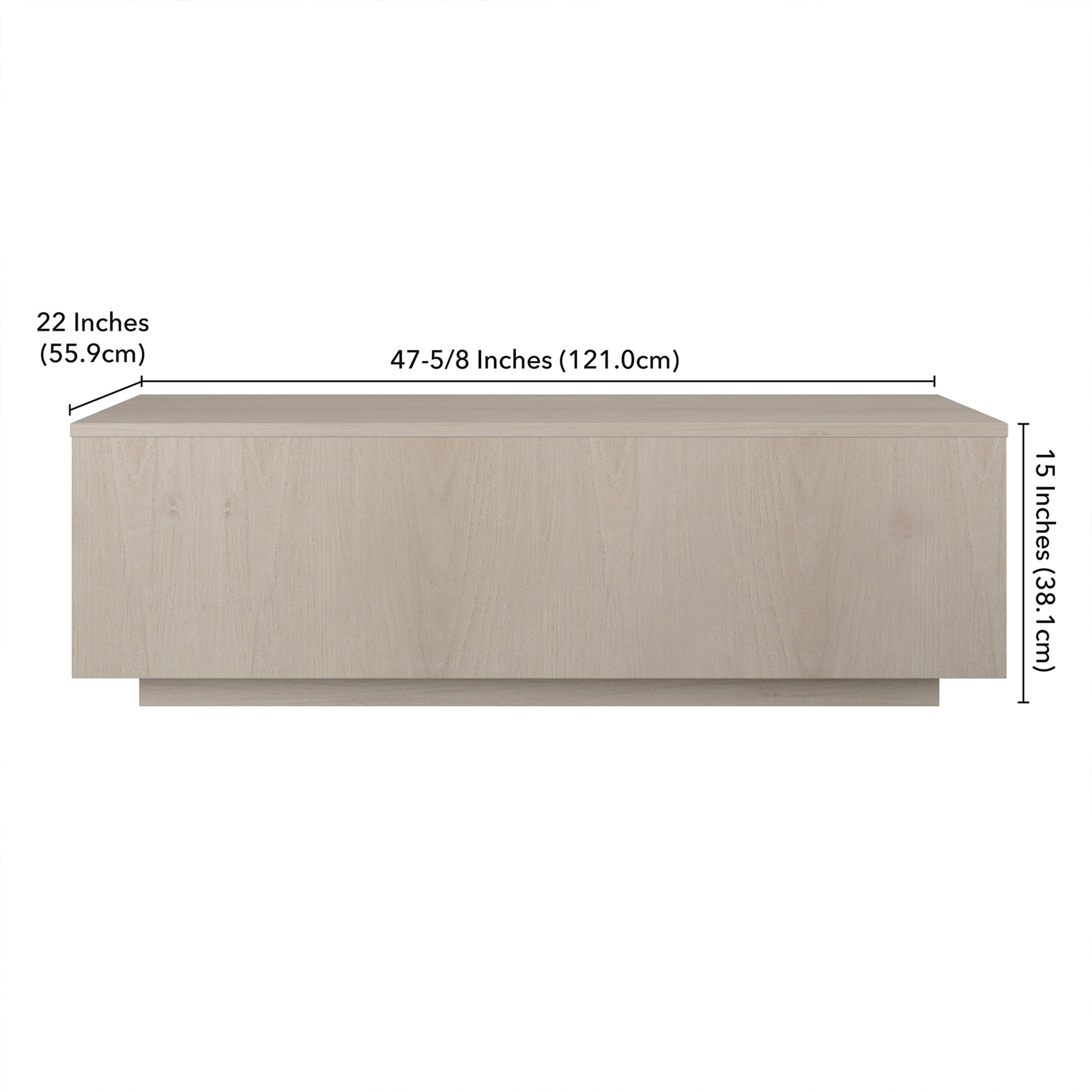 Evelyn&Zoe Modern/Contemporary 48" Wide Alder White Coffee Table
