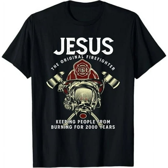New! Jesus Firefighter Fire Department Fireman Firetruck Rescue T-Shirt Unisex S-5XL Hot Trending Shirt, Vintage Birthday Gift