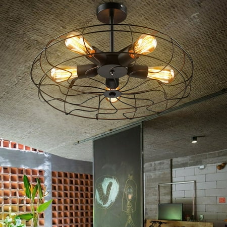 Vintage Metal Fan Shape Ceiling Light Unique Living Vintage Metal Fan Shape Ceiling Light Unique Living Chandelier Suitable For Indoor Lighting