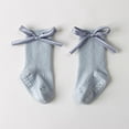 thumbnail image 2 of Fozruso Cute Cartoon Bow Baby Socks For Toddlers Floor Socks For Girls Made From Combed Ideal For And Fall For Girls' Ankle Socks,Blue,S, 2 of 3