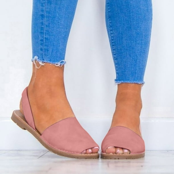 Sandalias de boca de pez para mujer, chanclas, zapatos planos de verano con punta abierta en la playa Wmkox8yii nm9145