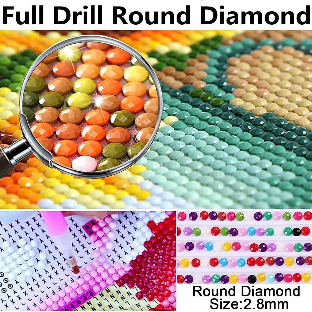 5D Diamond Painting Kits for Adults,Beauty and the Beast Diamond Art with  Full ,DIY Full Drill Diamond Dots Rhinestone Diamond Arts Kits for Home  Wall Decor Gifts 12x16inch 