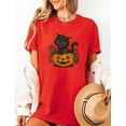 thumbnail image 3 of Cute Black Kitten Halloween Shirt Sitting on Pumpkin Jack-o'-Lantern Fall Spooky Season Cat Lover Tee Autumn October Graphic Shirt, 3 of 5