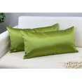 thumbnail image 2 of Aiking Home 12x24 Inches Faux Silk Rectangular Throw Pillow Cover, Zipper Closure, Green (Set of 2), 2 of 8