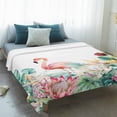 thumbnail image 4 of Tropical Flamingo Blanket Soft Cozy Warm Throw Blanket for Couch, Plush Fuzzy Flannel Fleece Blankets for Sofa, Botanical Summer Watercolor Flower Plant Bed Blankets Gifts for Men, 50"x80", 4 of 9
