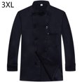 thumbnail image 2 of Cocinero Uniforme Poliéster de manga larga Cocina Delantal con bolsillos delanteros Simple Style Professional Home Suministros para el restaurante Grill Black 3XL seitruly LF000325-05, 2 of 7